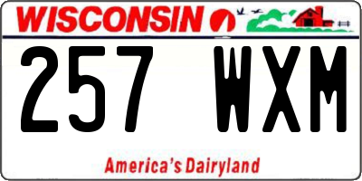 WI license plate 257WXM