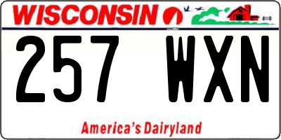 WI license plate 257WXN