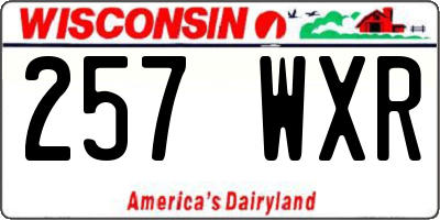 WI license plate 257WXR