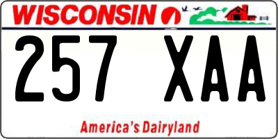 WI license plate 257XAA