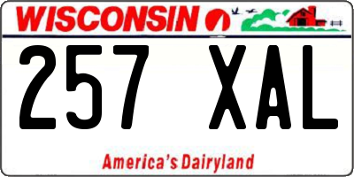 WI license plate 257XAL