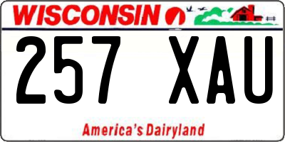 WI license plate 257XAU