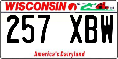 WI license plate 257XBW