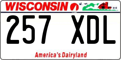 WI license plate 257XDL