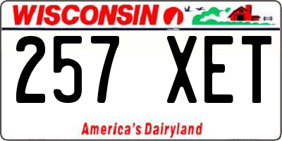 WI license plate 257XET