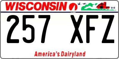 WI license plate 257XFZ