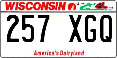 WI license plate 257XGQ