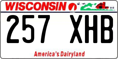 WI license plate 257XHB