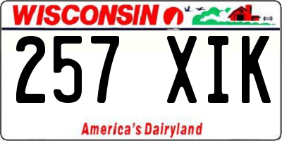 WI license plate 257XIK