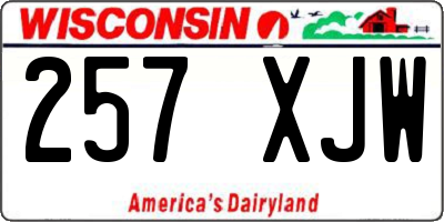 WI license plate 257XJW