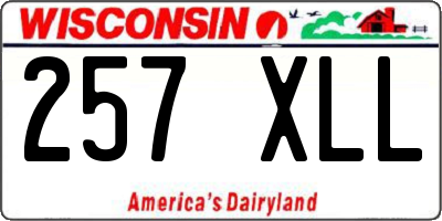 WI license plate 257XLL
