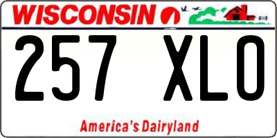 WI license plate 257XLO