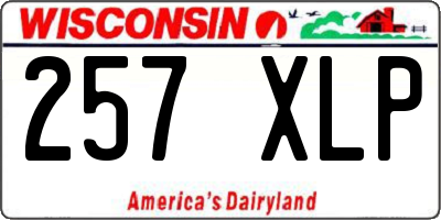 WI license plate 257XLP