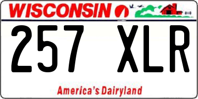 WI license plate 257XLR