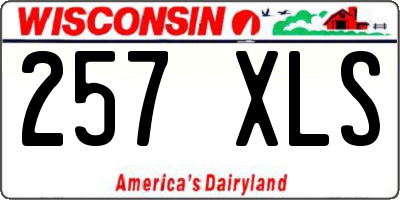 WI license plate 257XLS