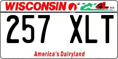 WI license plate 257XLT