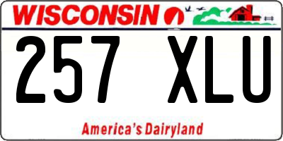 WI license plate 257XLU