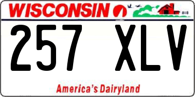 WI license plate 257XLV