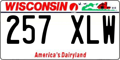WI license plate 257XLW