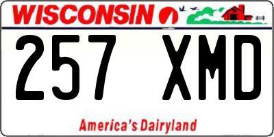 WI license plate 257XMD