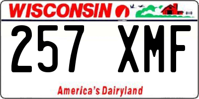 WI license plate 257XMF