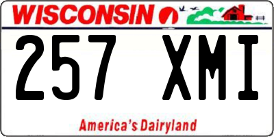 WI license plate 257XMI