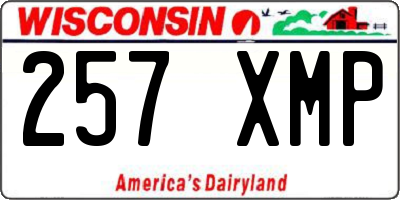 WI license plate 257XMP