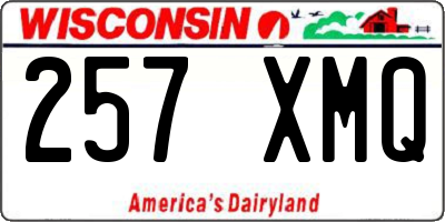 WI license plate 257XMQ