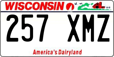 WI license plate 257XMZ