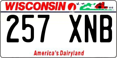 WI license plate 257XNB