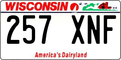 WI license plate 257XNF