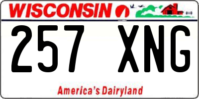 WI license plate 257XNG