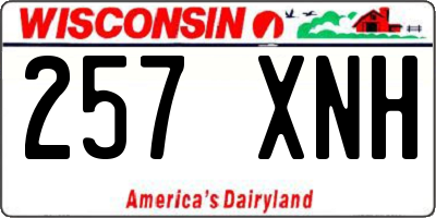 WI license plate 257XNH