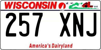 WI license plate 257XNJ