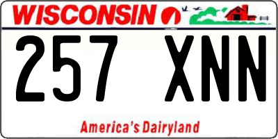 WI license plate 257XNN