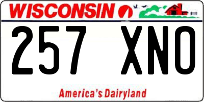 WI license plate 257XNO