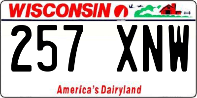 WI license plate 257XNW