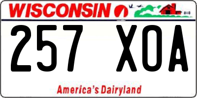 WI license plate 257XOA