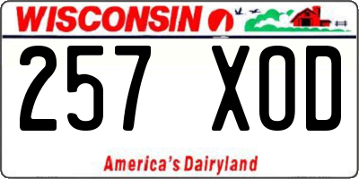 WI license plate 257XOD