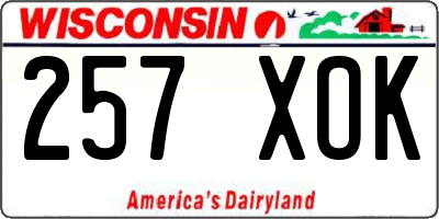 WI license plate 257XOK