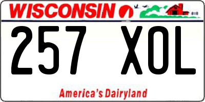 WI license plate 257XOL
