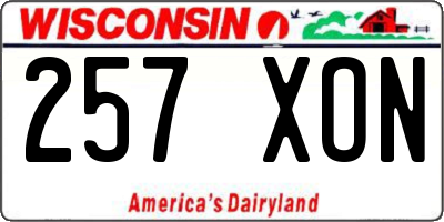 WI license plate 257XON