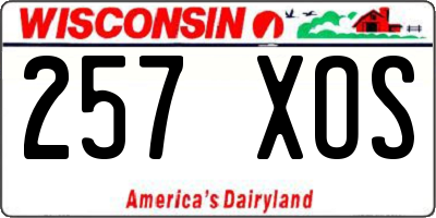 WI license plate 257XOS