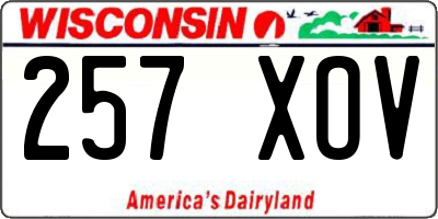 WI license plate 257XOV