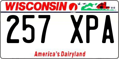 WI license plate 257XPA