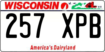 WI license plate 257XPB