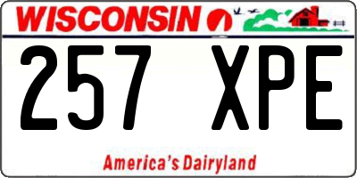 WI license plate 257XPE