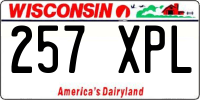 WI license plate 257XPL