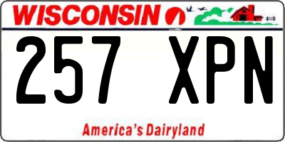 WI license plate 257XPN