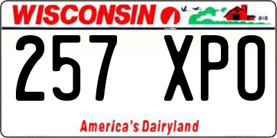 WI license plate 257XPO